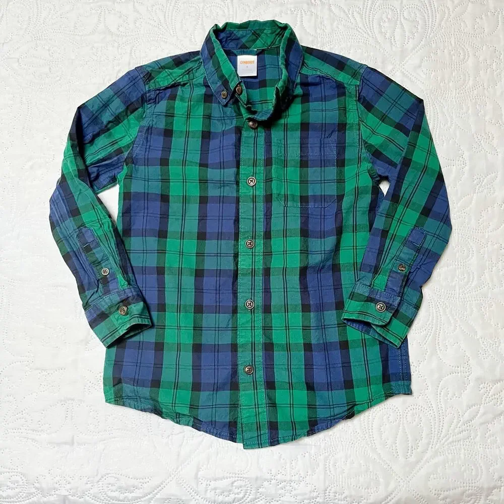 Gymboree Button Up Plaid Shirt Size 6